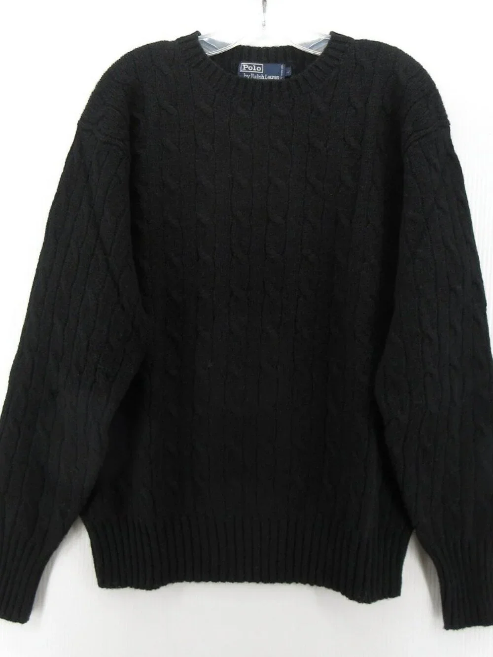 VTG Polo Ralph Lauren Sweater Large Wool Cable Knit Pullover Classic